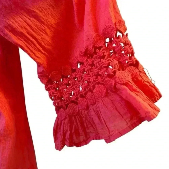 Cute Options XL Red (red/pink) Bohemian Tunic Dress 3/4 Sleeve Casual Summer - Picture 7 of 12